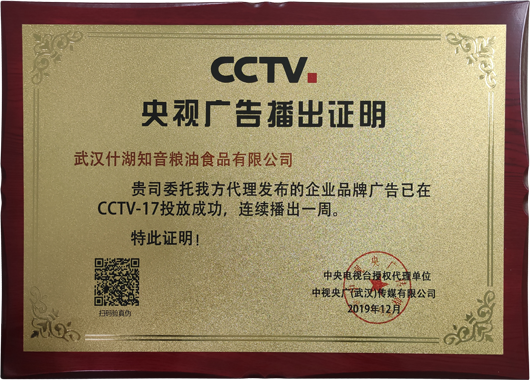 CCTV央视广告播出证明